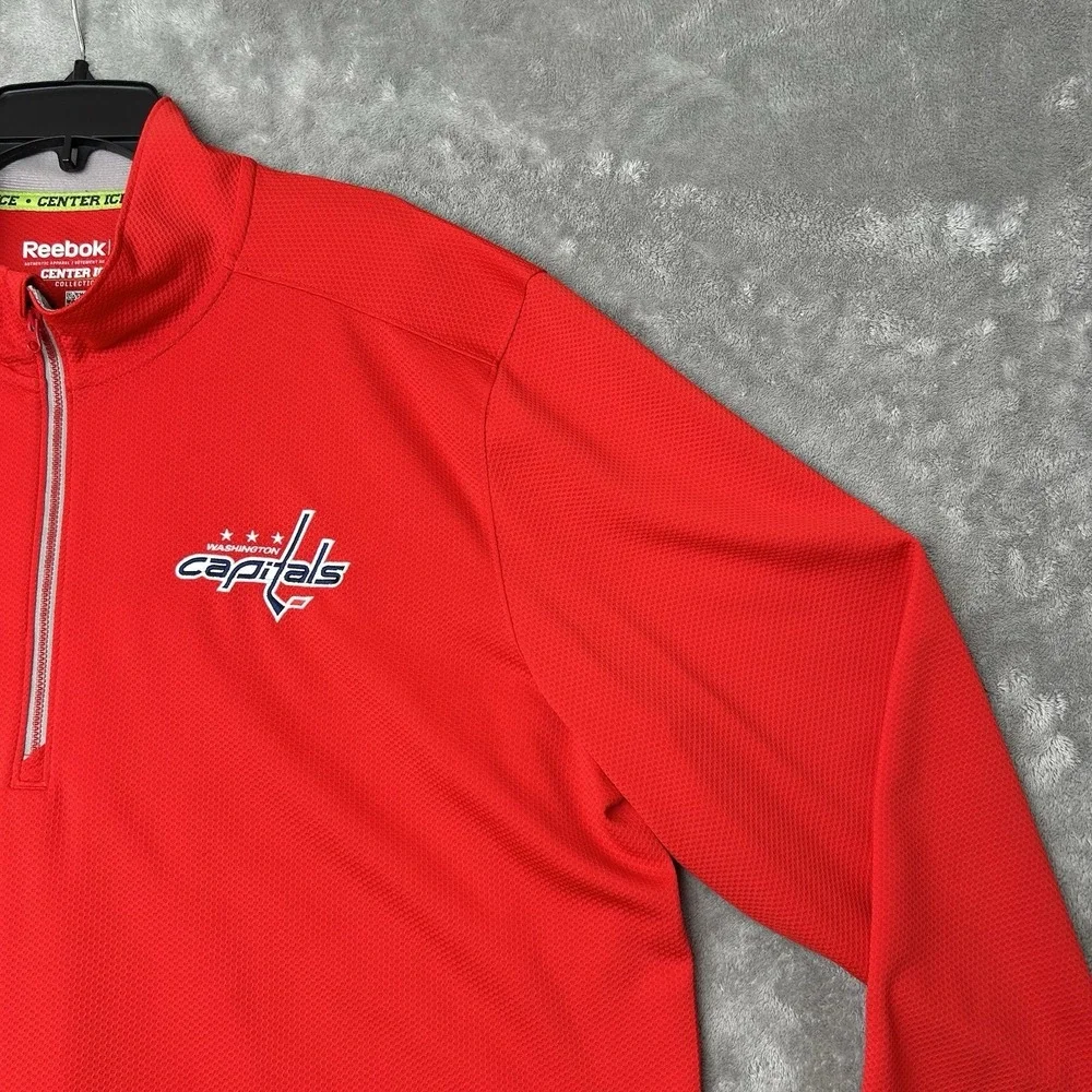 NHL Washington Capitals Reebok Center Ice Mens 1/4 Zip sweatshirt size 2XL